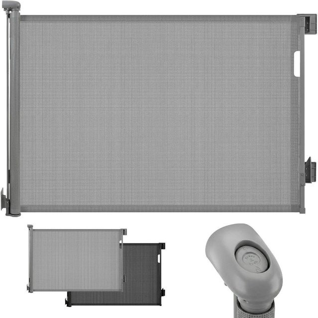 Sekey Treppenschutzgitter ausziehbar Grau ohne Bohren für Innen und Außen, Breite: 150 cm - Bild 1