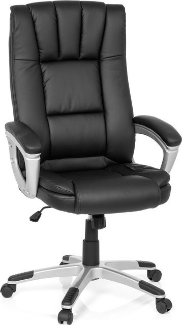 MyBuero Home Office Bürostuhl RELAX CL150 in Schwarz aus Kunstleder mit Armlehnen und Rollen - Bild 1