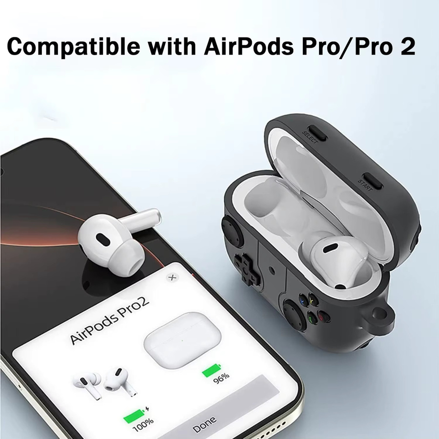 Silikon Schutzhülle im Spielkonsole Design für Apple AirPods Pro 3, Pro 2 und AirPods 4 in Grün - Bild 2