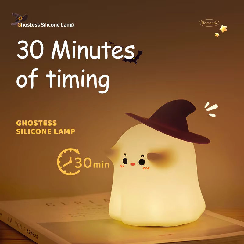 GGBEE Halloween LED Nachtlicht aus Silikon in Weiß mit warmweißem Licht für Kinder und Schlafzimmer - Bild 2