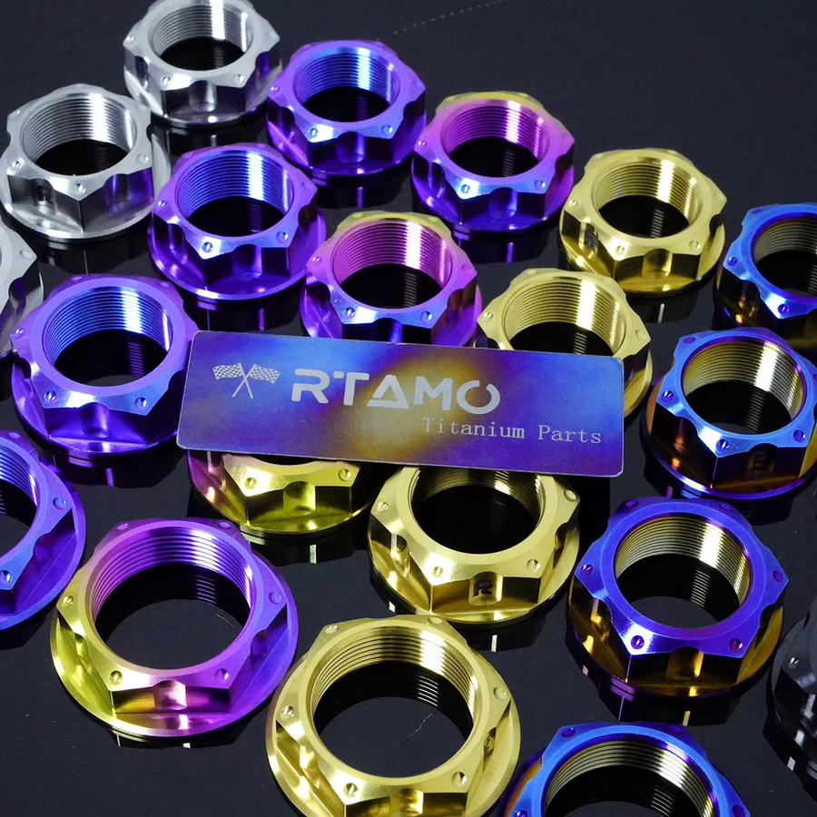 RTAMO Gr5 Titanmutter CNC Yoke Mutter für Motorrad und Fahrrad in Multicolor - Bild 2