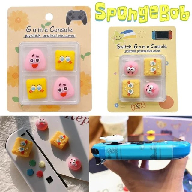 Potdemiel SpongeBob Patrick Star Thumbstick-Kappen für Nintendo Switch Lite, OLED, Pro Controller sowie PS4 und PS5 Controller, Multicolor - Bild 1