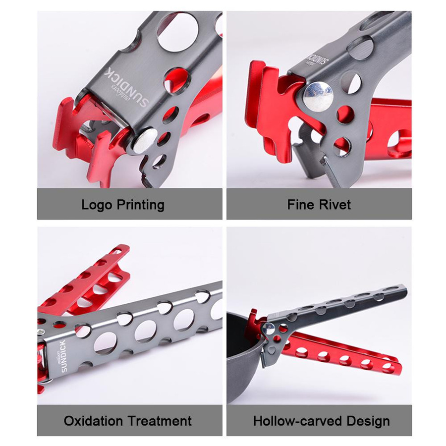 KaiSai Aluminium-Topfklemme in Red & Black als Pfannengriff und Kochgreifer für Camping-Kochgeschirr - Bild 3