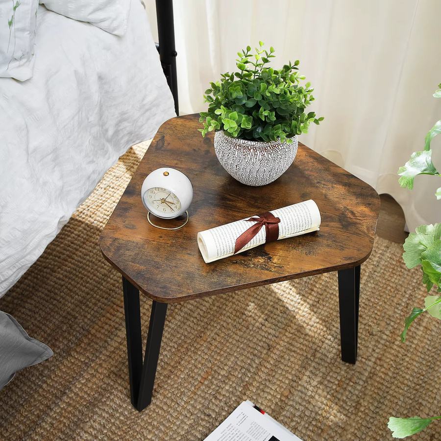 Vasagle 3er Set Satztische im Vintage-Design als Beistelltische oder Nachttische in Braun und Schwarz mit Metallbeinen - Bild 6