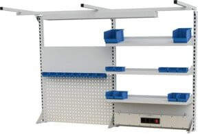 Bedrunka+Hirth Multi-Wand-Aufbau ohne Beleuchtung und Obergestell, Weiß, B: 200 cm, H: 125 cm - Bild 1