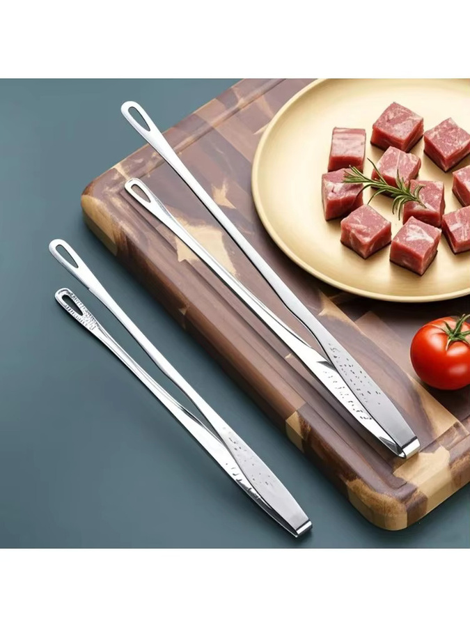 Hitzebeständige Edelstahl-Küchenzange von ouhoe in Silber für BBQ, Grill und Buffet - Bild 7