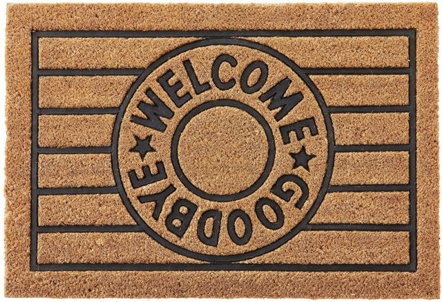 Mömax Fußmatte Welcome&Goodbye in Schwarz/Beige, rutschfest und schmutzabweisend, B/T: 60 x 40 cm - Bild 1