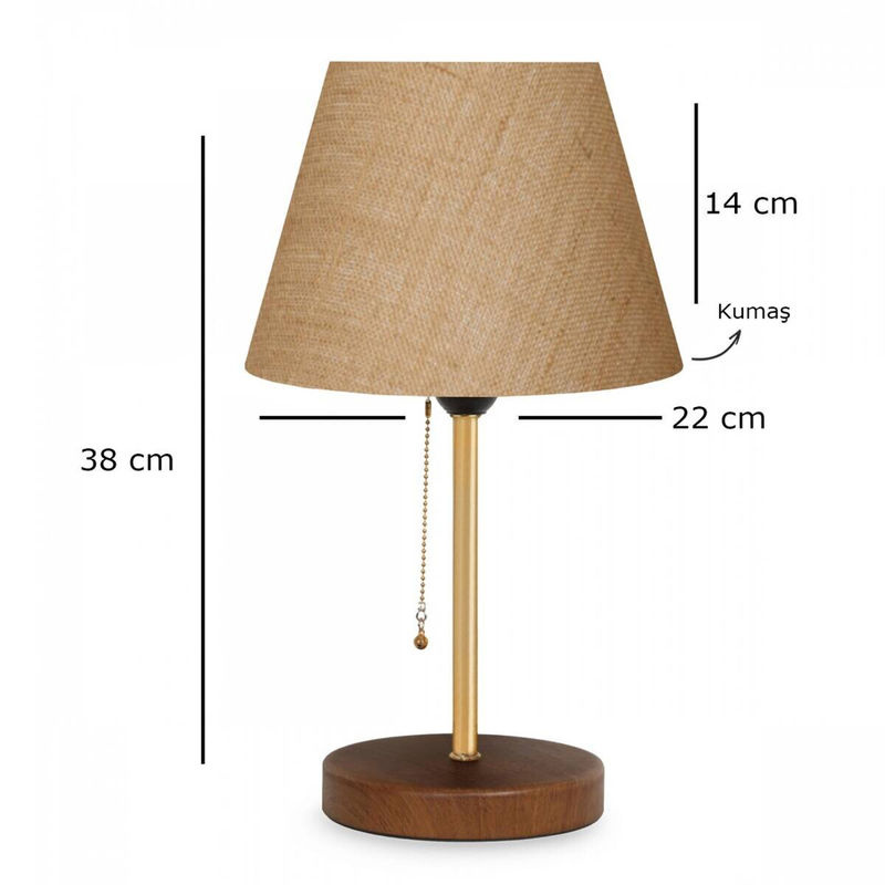 Opviq Tischleuchte in Beige und Creme aus Metall und Stoff im skandinavischen Stil, B/T/H: 22 x 22 x 38 cm, E27 - Bild 3