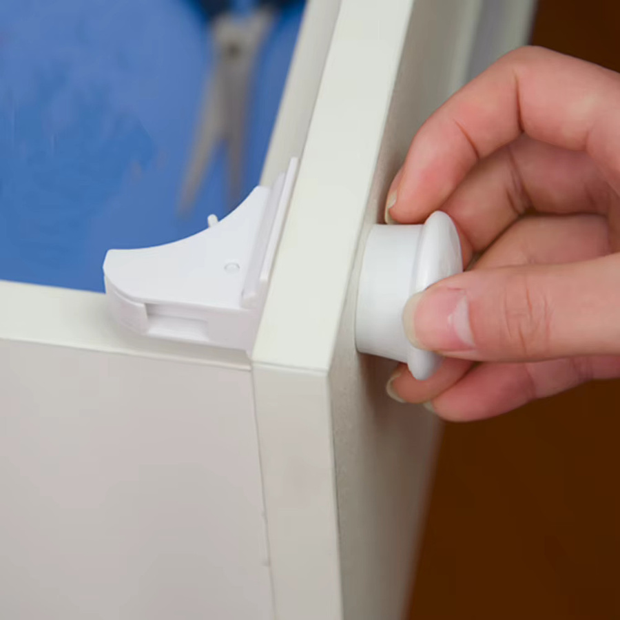 Vvocci Magnetisches Kindersicherungsschloss für Schranktüren und Schubladen, Unsichtbares Baby Sicherheitsschloss in Weiß - Bild 4