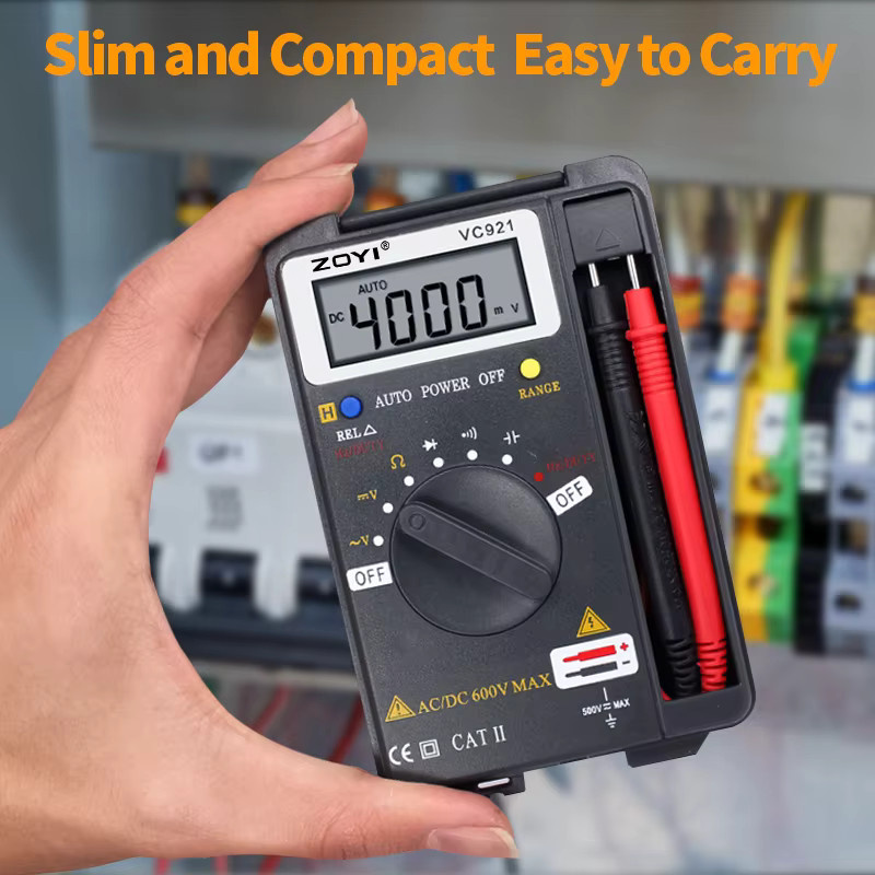 ZOYI VC921 True-RMS Multimeter Kartentyp Elektrischer Tester in Schwarz für Widerstand, Kontinuität, Diode und Kapazität - Bild 4