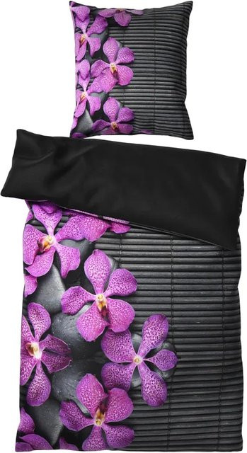 Sanilo Bettwäsche Vanda 2-teilig aus Baumwolle, Lila, B/H: 135 x 200 cm, Kissen: 80 x 80 cm - Bild 1