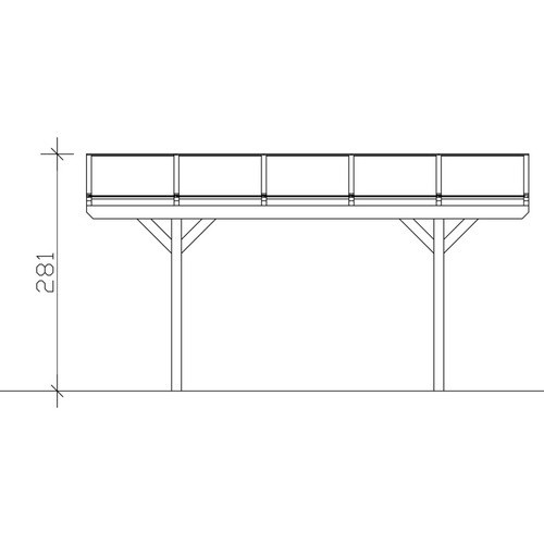 Skan Holz Carport Westerwald aus Fichten-Leimholz in Weiß mit Doppelstegplatten und spitzer Dachform, B/T: 362 x 541 cm, Höhe: 281 cm - Bild 2