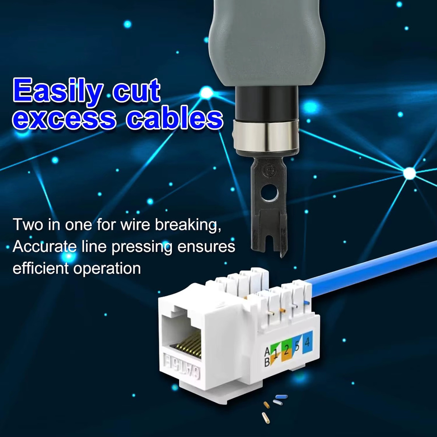 ZoeRax Impact Punch Down Tool Netzwerkkabel Drahtschneider für Terminal in Grau - Bild 3