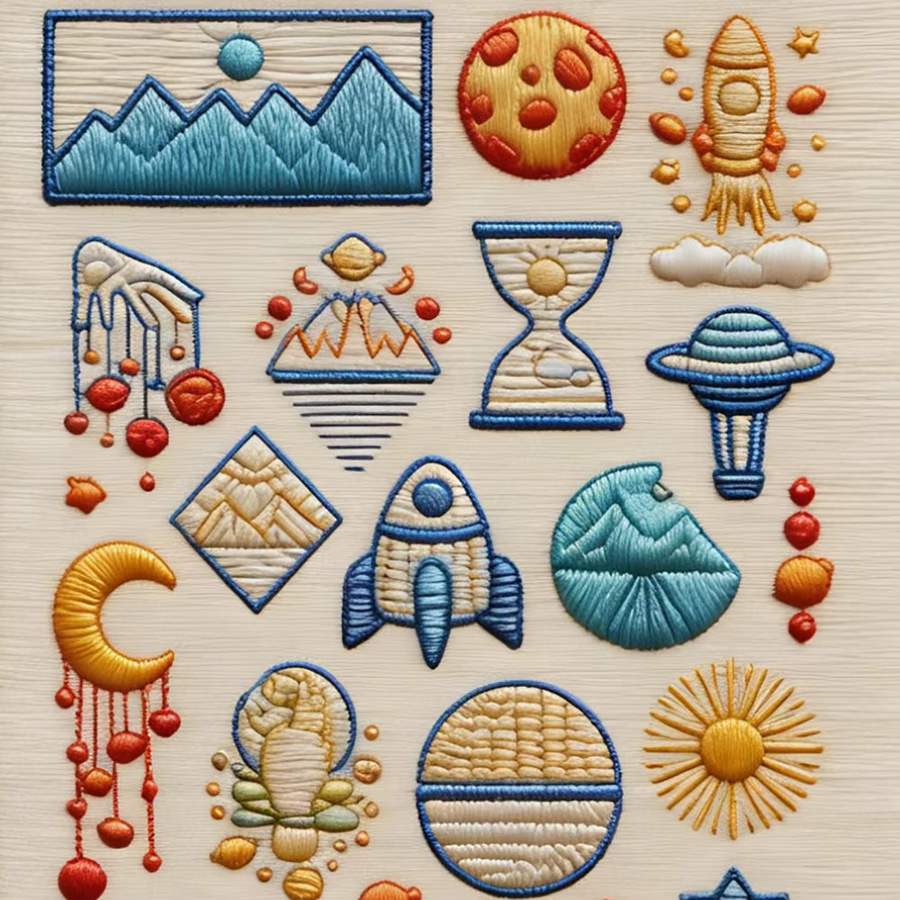 Wasserlösliche Stickerei-Aufkleber mit Blumenmuster, 4 Blätter Stick-und-Näh-Transferpapier für Handnäh-Anfänger - Bild 3