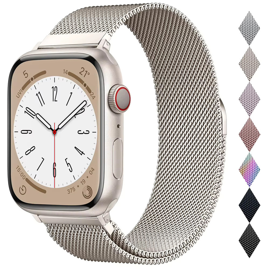 Milanaise-Schlaufe für Apple Watch-Armbänder, Edelstahl, Silber, Unisex - Bild 1