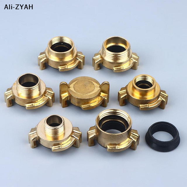JETTING Schnellverbindungs-Wasseranschlüsse aus Messing in Gold, Klauenkupplungen für Gartenwasseranschlüsse DN15 DN20 DN25 - Bild 1