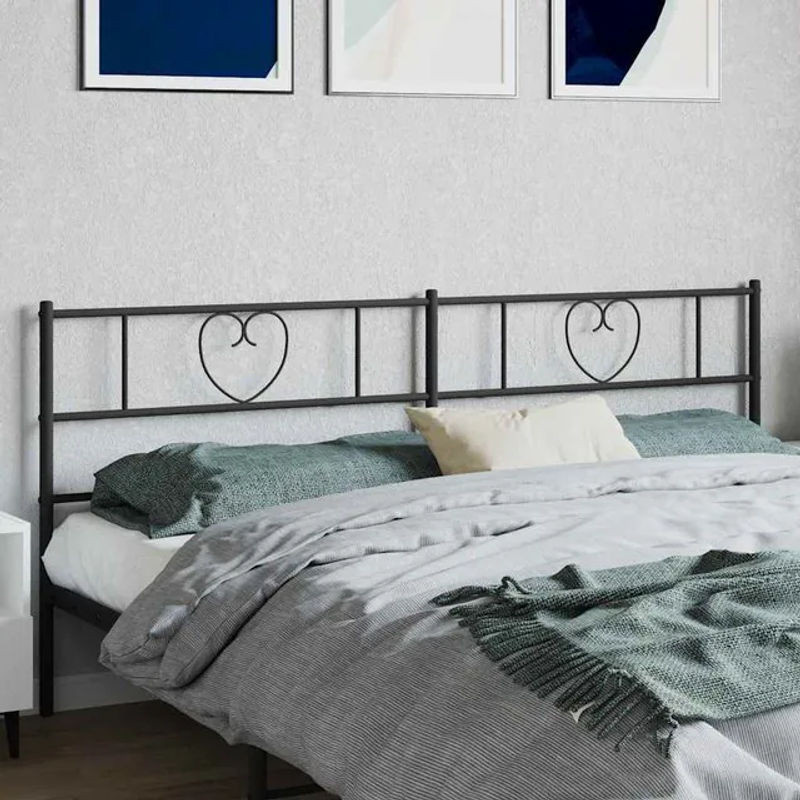 Vidaxl Metall-Kopfteil in Schwarz im klassischen Design, Breite: 193 cm - Bild 1