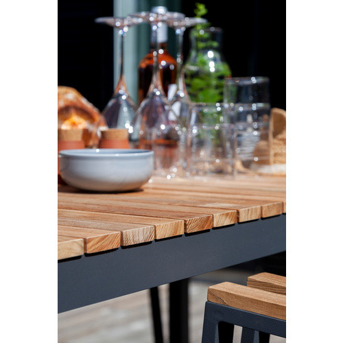 Cinas Gartenmöbelset Mood aus Teakholz in Grau mit Tisch und Stühlen, Tisch B: 167,5 cm, H: 74 cm, T: 100 cm und Stühle B: 62 cm, H: 84 cm, T: 56 cm - Bild 2