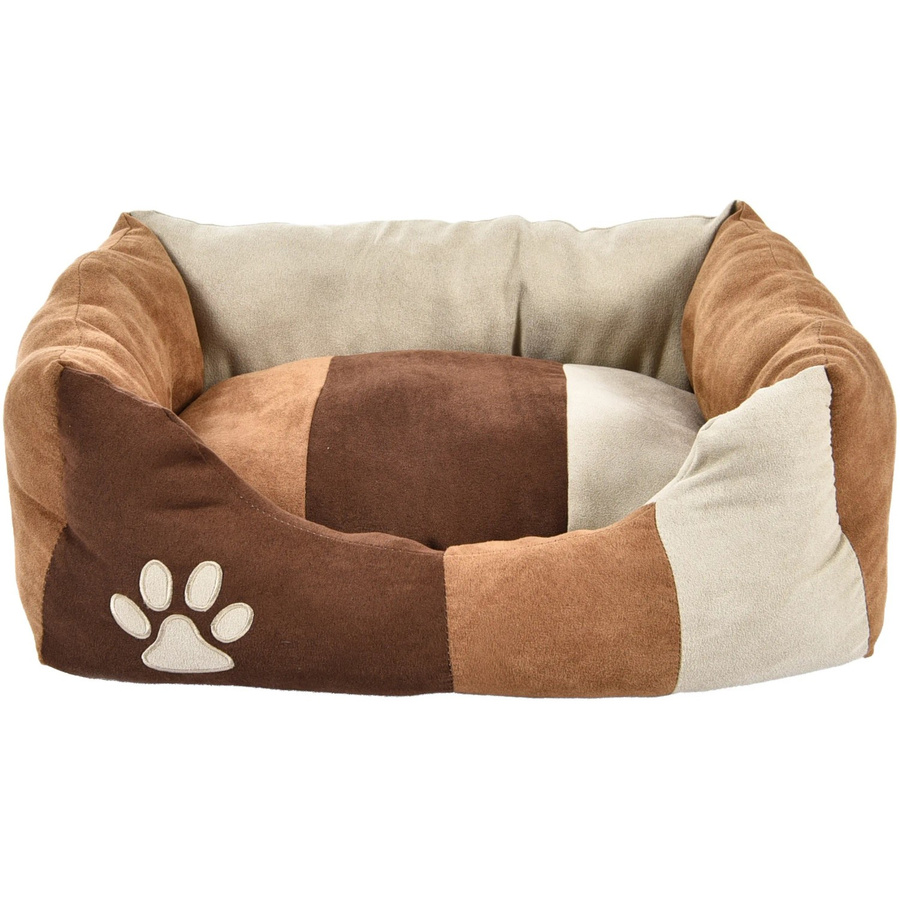 Heim Haustier-Kuschelbett Deluxe rechteckig aus Polyester, Farbe Braun/Weiß, B/T/H: 47 x 27 x 17 cm - Bild 2