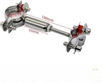 YIRAN Doppelkopf Verstellbare Stange aus 304 Edelstahl für Rohre mit 8-65 mm Außendurchmesser, Farbe: Grau/Silber - Bild 1