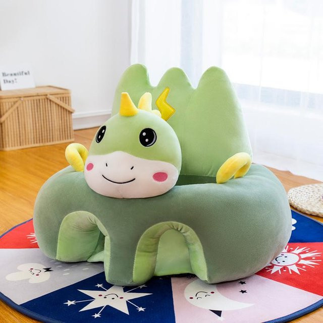 Knocked Her Baby Sofa Stützsitzbezug aus Plüsch in Grün, Durchmesser: 50 cm - Bild 1