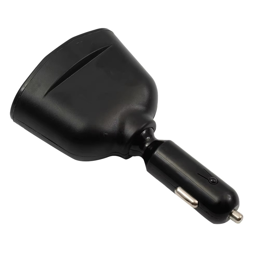 SUITU Dual-USB Auto Ladegerät mit USB-C und QC 3.0, 12V/24V Netzteil für Zigarettenanzünder mit blauer LED-Digitalanzeige, Schwarz/Blau - Bild 3