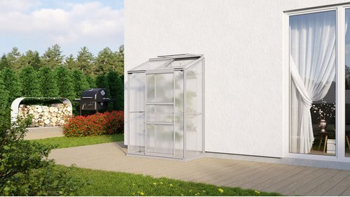 VITAVIA Gewächshaus Styx Plus 900 aus Aluminium in Silber, B/H/T: 69 x 188 x 131 cm - Bild 1