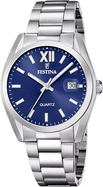Festina Herrenuhr, Quarz, Edelstahl, Blau, 40 mm, 5 ATM - Bild 1