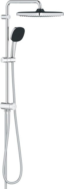 Grohe Brausegarnitur Vitalio Comfort 250 Flex in Chrom mit eckiger Kopfbrause, Handbrause und Umsteller - Bild 1