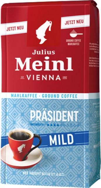 Julius Meinl Präsident Mild, Kaffee, helle Röstung, gemahlen, 500g - Bild 1