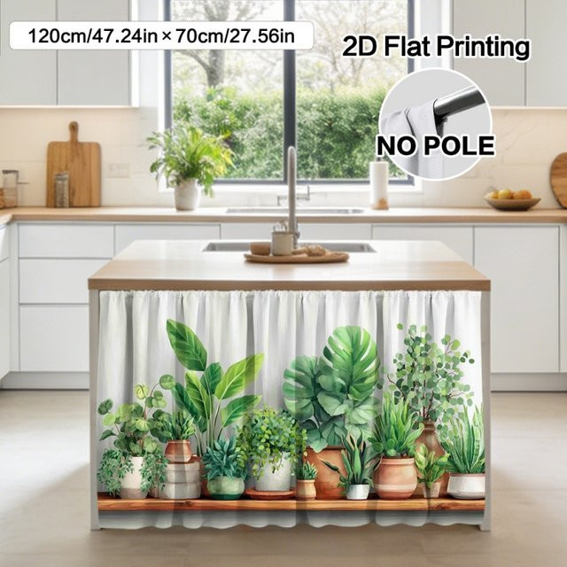 VIKAMA Botanischer Duschvorhang mit Pflanzen-Design, wasserdicht, Grün - Bild 1