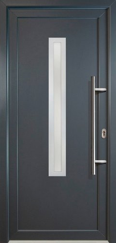 Meeth Kunststoff-Haustür Signum Exklusiv in Grau mit satiniertem Glaseinsatz und Titan-Optik, nach innen öffnend, ohne Türgriff, Höhe: 208,0 cm, Breite: 88,0 cm, Tiefe: 7,0 cm - Bild 1