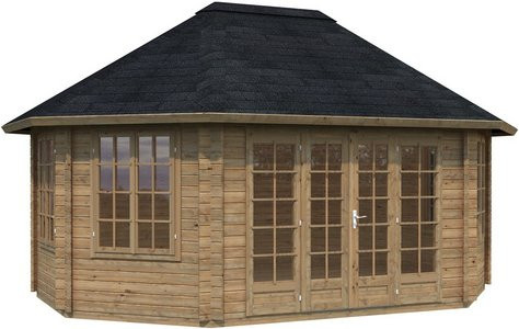 Palmako Holz-Pavillon Hanna achteckig Braun B/T/H: 571 x 421 x 371 cm - Bild 3
