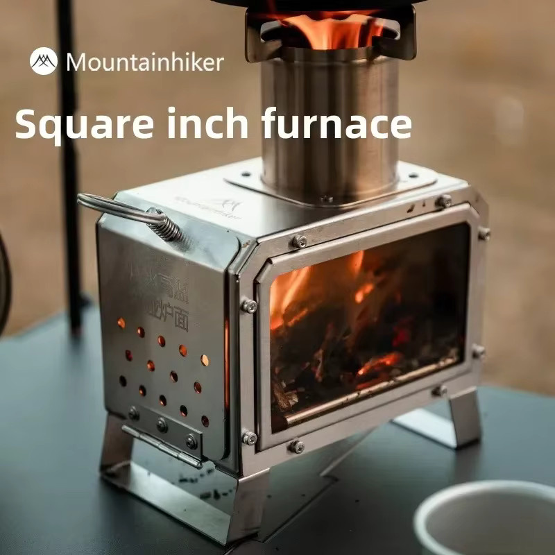 MOUNTAINHIKER Upgrade Holzofen aus Edelstahl in Silber für Outdoor, Picknick und Camping, B/T/H: 26,0 x 20,0 x 20,0 cm - Bild 3