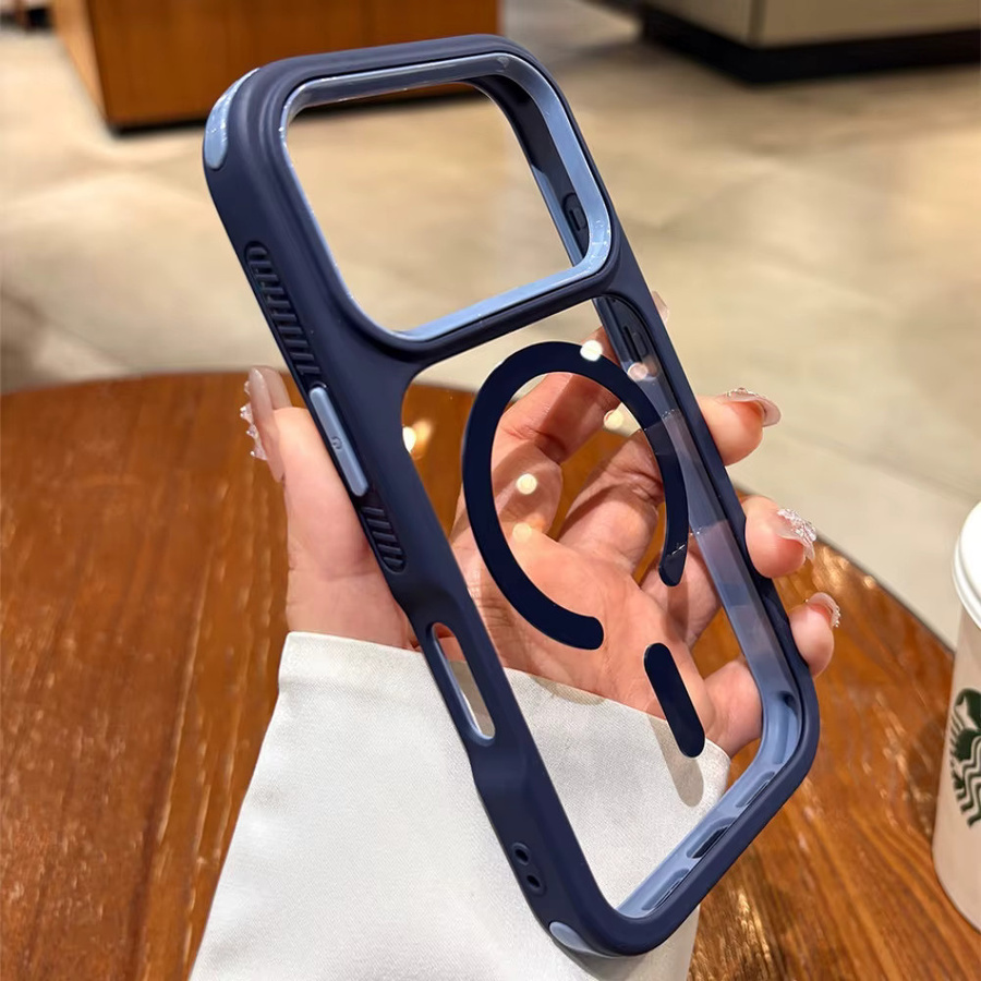Lolozzx MagSafe Handyhülle für iPhone 17, 16, 15 Pro Max und Pro, transparent und stoßfest mit magnetischem Stoßfänger - Bild 2