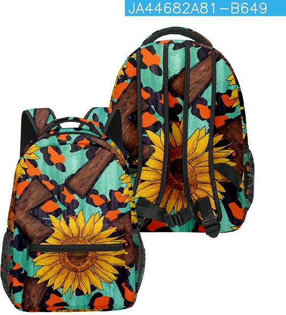 Fancy Style Studio Rucksack mit 3D-Sonnenblumen-Print, wasserdicht und bunt, ideal für Schule und Reisen - Bild 1