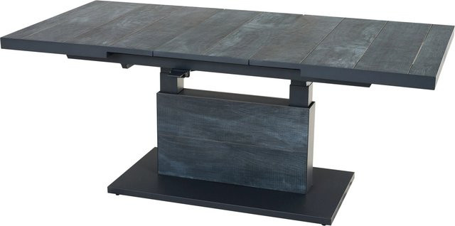 Siena Garden Gartentisch ausziehbar aus Keramik und Aluminium in Wood Grey, B/T: 140 x 90 cm - Bild 1