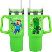 Tomik Minecraft Thermobecher mit Stroh in Grün - Bild 1