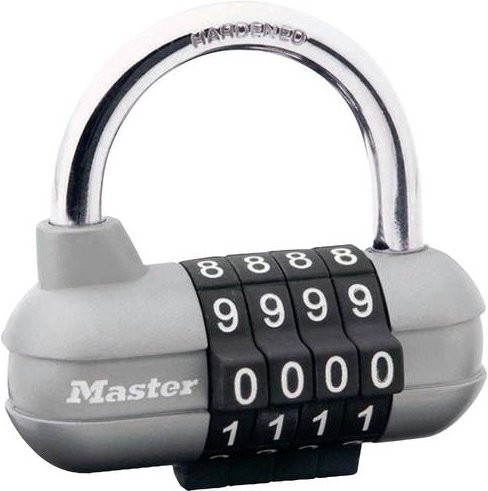 Master Lock Pro-Sport Zahlenschloss P22164 in Silber und Schwarz mit individuell einstellbarer Kombination, Breite: 6,4 cm - Bild 1