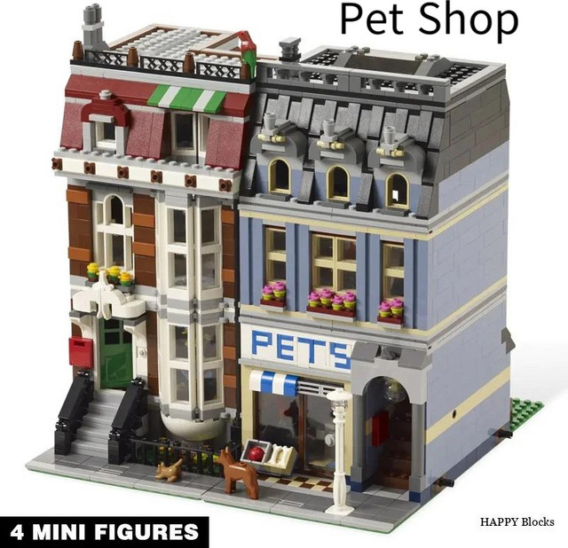 LEGO Tierhandlung, Konstruktions-Straßenansicht-Set, 2032 Teile - Bild 1