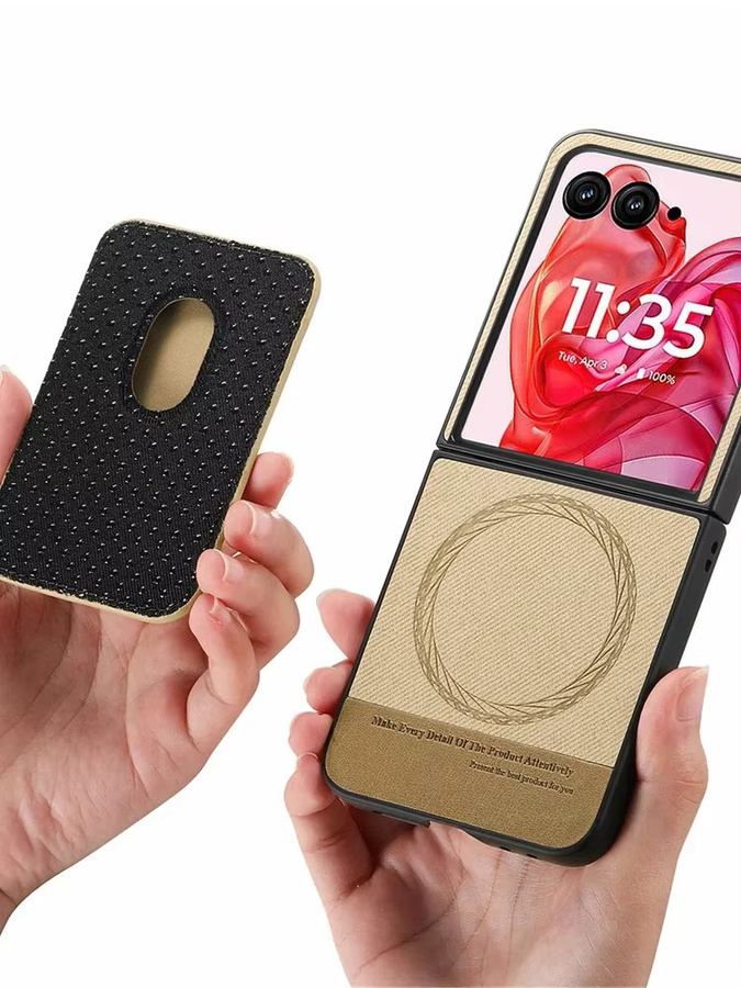 2-in-1 Lederhülle mit abnehmbarer Brieftasche und Kartenhalter für Motorola Razr 60, 50 und 40 Ultra in Schwarz - Bild 5