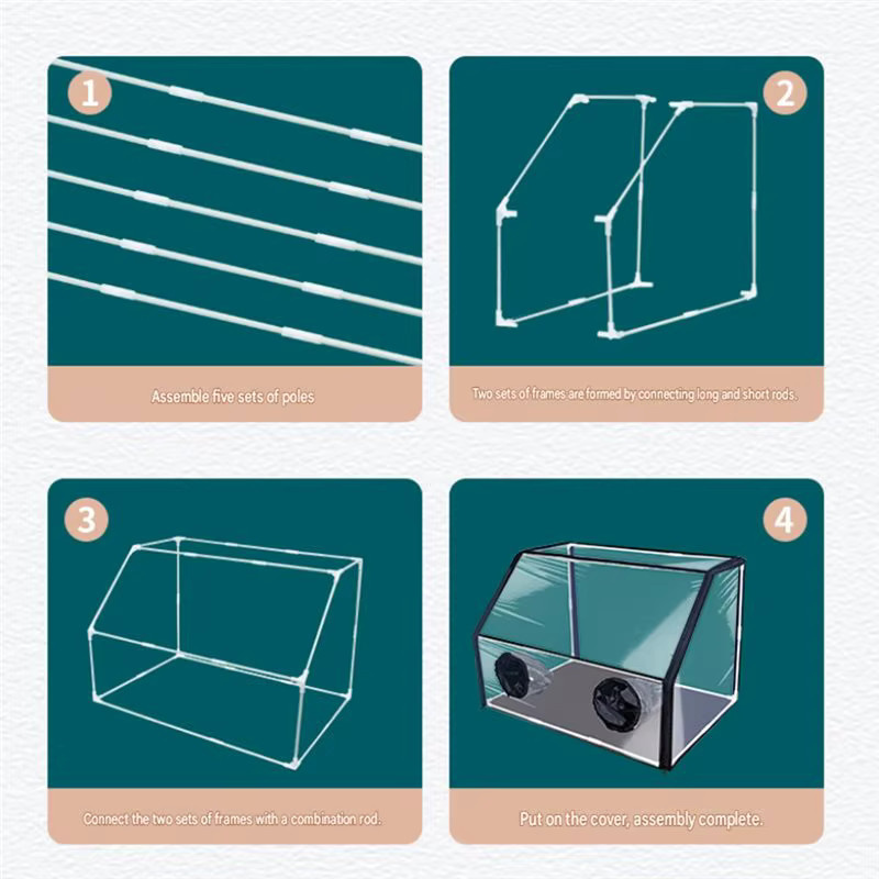 ABGR Kompakte Stille-Luft-Pilzbox aus transparentem Kunststoff mit elastischen Hülsen und belüfteten Gummiringöffnungen - Bild 5