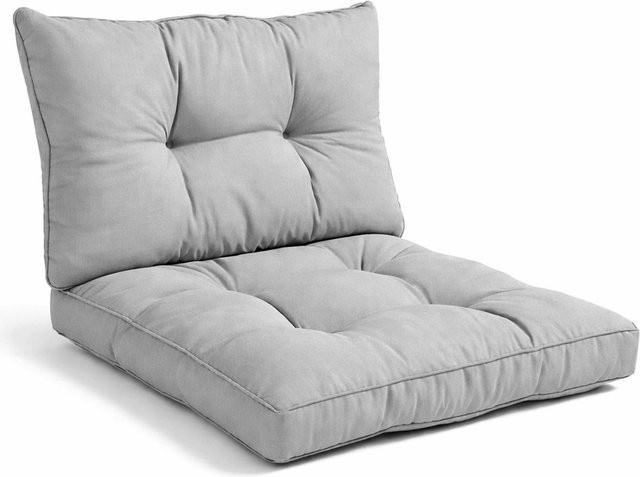 Beautissu Lounge Kissen Set XLuna Outdoor Hellgrau, 2er Set, B/H: 70 x 70 cm und 70 x 40 cm - Bild 1