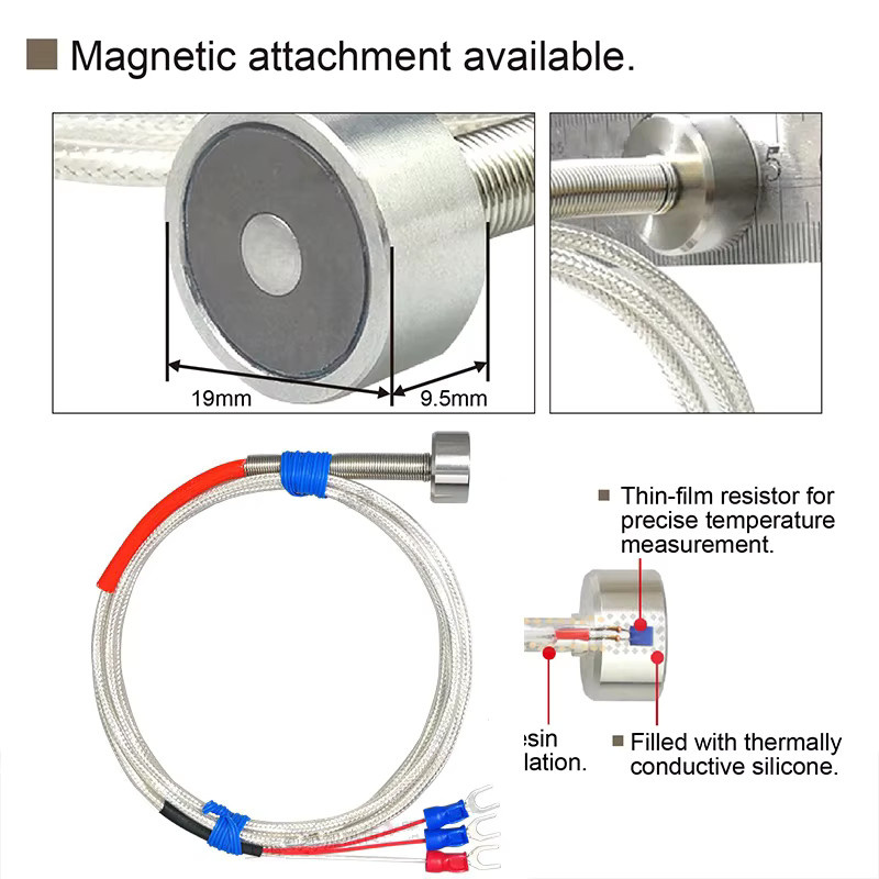 ZUIDID Magnetischer RTD PT100 Temperatursensor in Silber, hochtemperatur- und ölbeständig sowie korrosionsbeständig - Bild 2