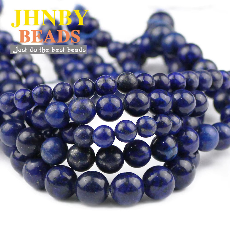 JHNBY Perlen Lapislazuli Naturstein, Blau, Unisex - Bild 4