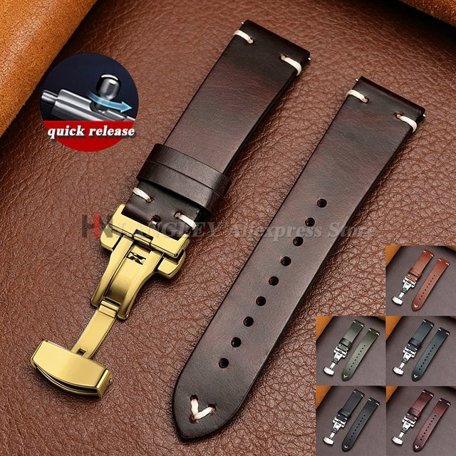 Uhrenarmband Leder, Vintage, Rindsleder, Unisex - Bild 1