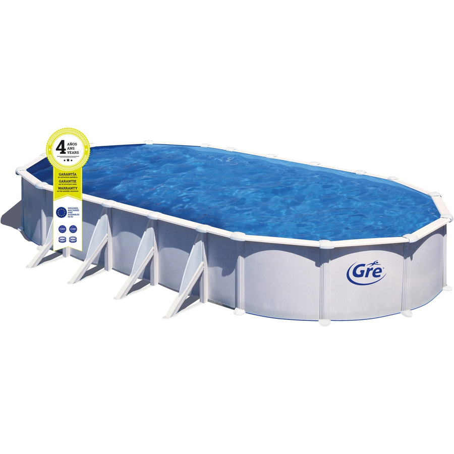 Gre Atlantis Ovaler Stahlwand-Pool in Weiß, B: 915 cm, T: 470 cm, H: 132 cm - Bild 2