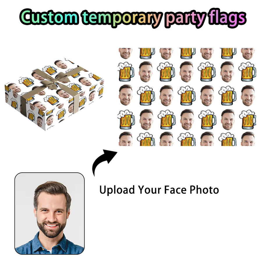 Cyuan Geschenkpapier mit Bier-Motiv für Geburtstage und Partys - Bild 5