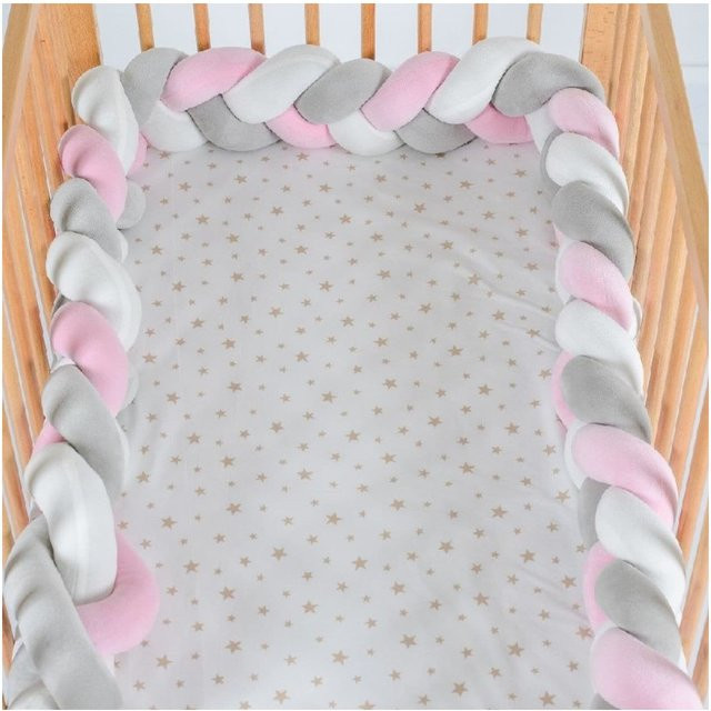 Cangaroo Bettnestchen Braidy geflochten Bettumrandung rosa B/H/T: 220 x 13 x 3,5 cm - Bild 1
