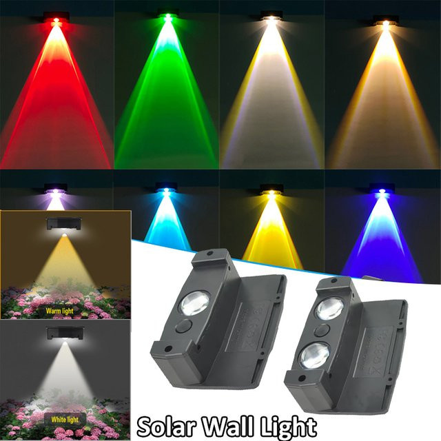 VENUSWING Solar-Wandleuchte LED Außenbeleuchtung IP65 wasserdicht Schwarz - Bild 1